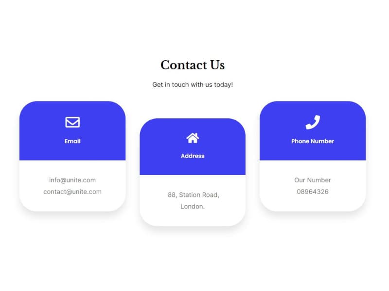 Icon Card with Contact Information
